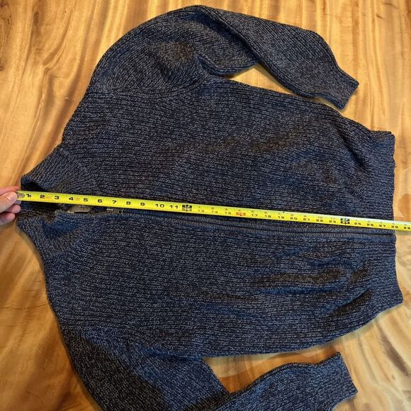 LL Bean Sweater Mens L Dark Gray Full Zip 0 YR26 Knit Ribbed Cardigan L Regular - Picture 6 of 9